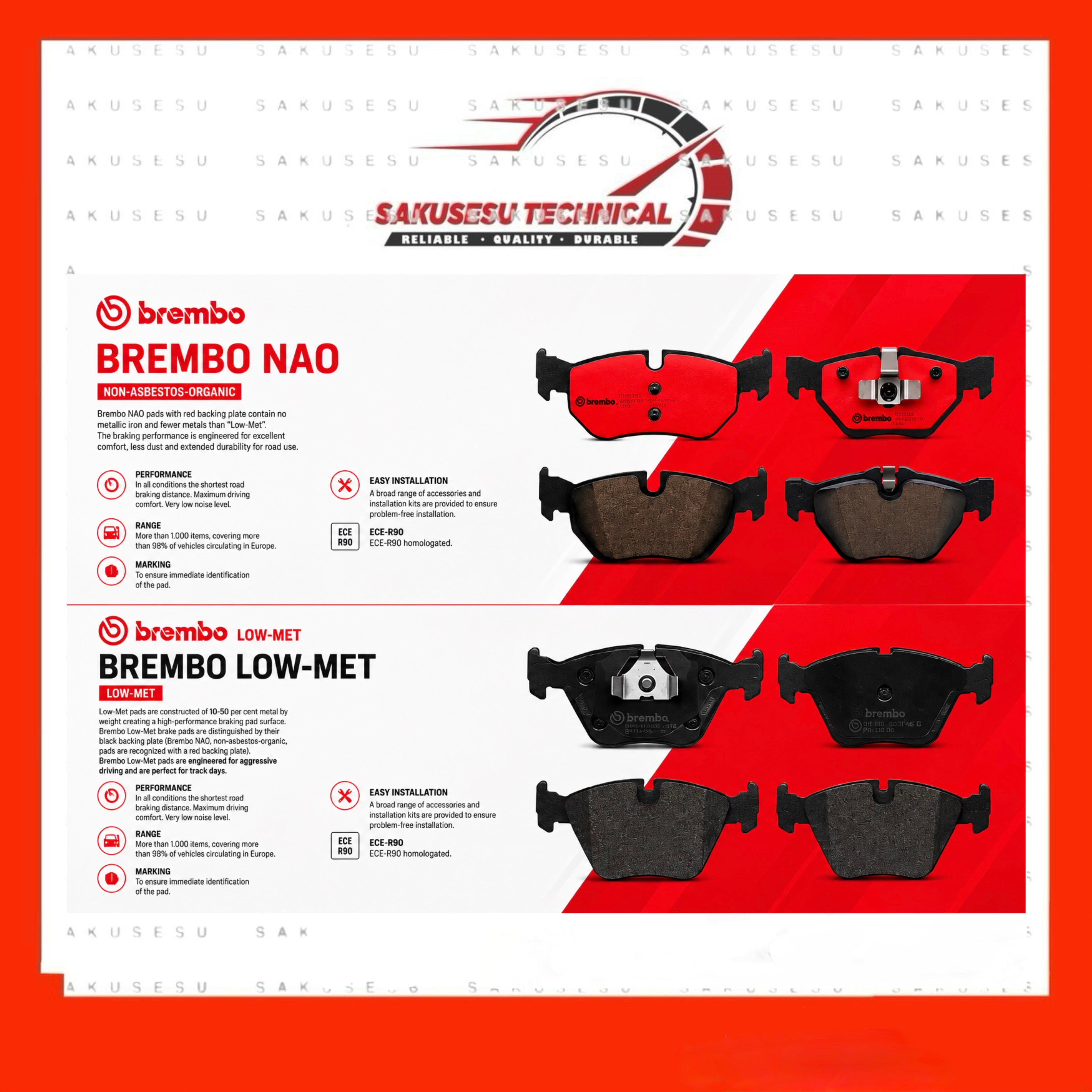 P16003 Brembo Front Prime Disc Brake Pad For Perodua Kancil 660 850, Daihatsu Mira L500