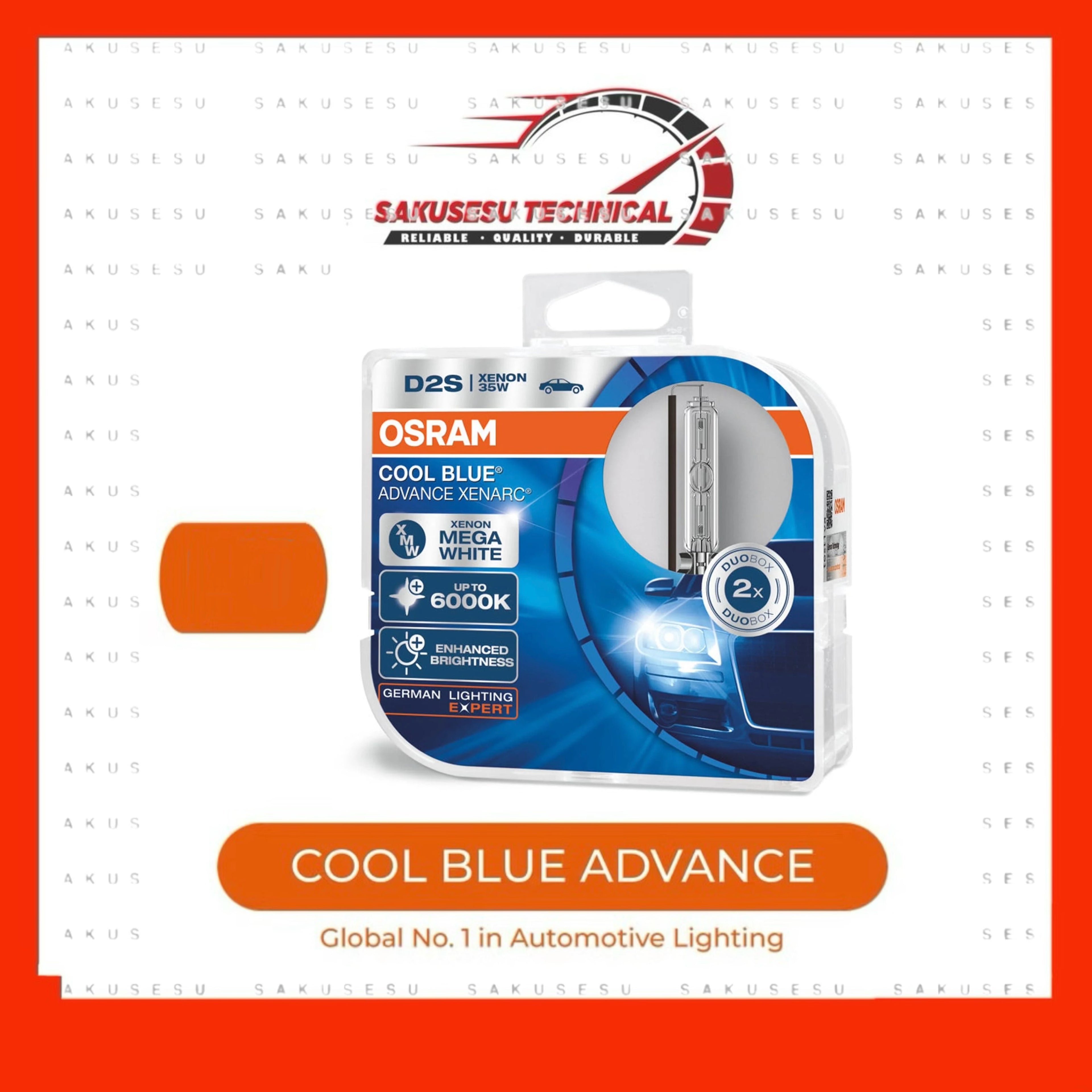 Osram Cool Blue Advance Headlight Bulb - 5000K - Mega White