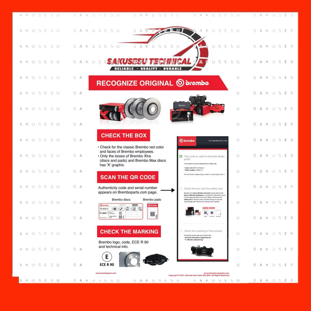 P16003 Brembo Front Prime Disc Brake Pad For Perodua Kancil 660 850, Daihatsu Mira L500