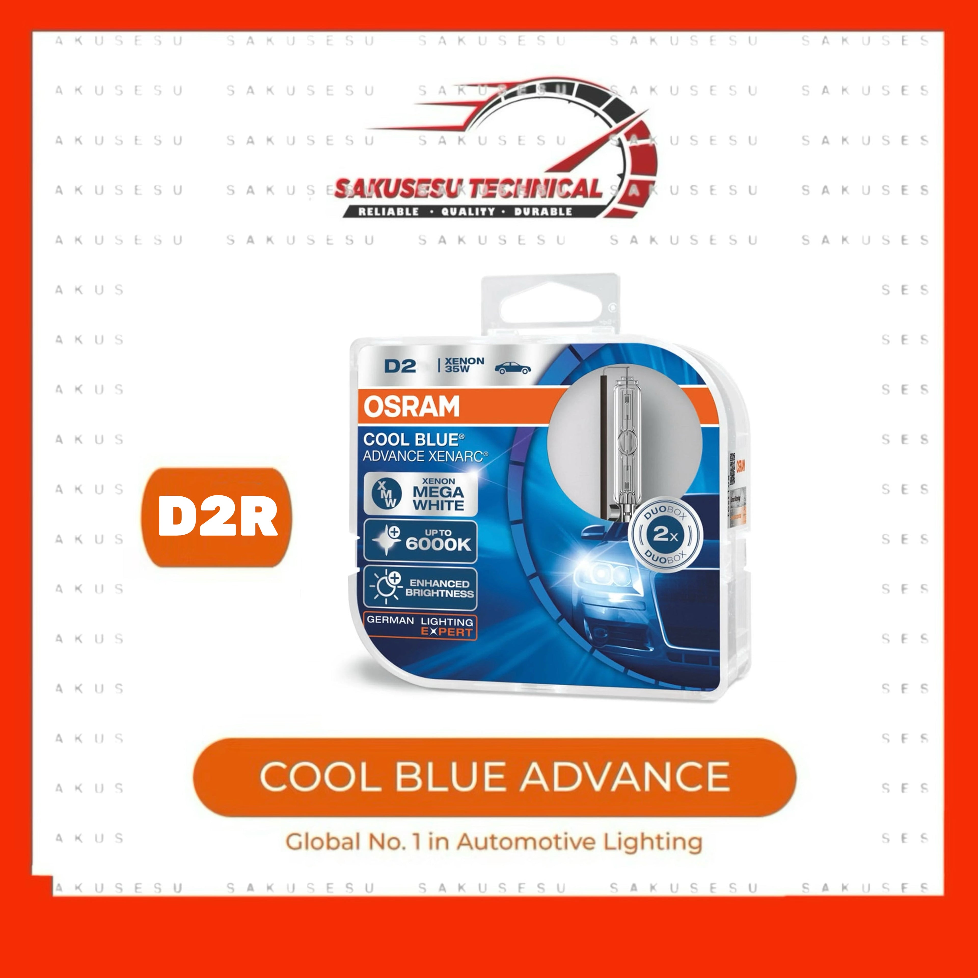 Osram Cool Blue Advance Headlight Bulb - 5000K - Mega White