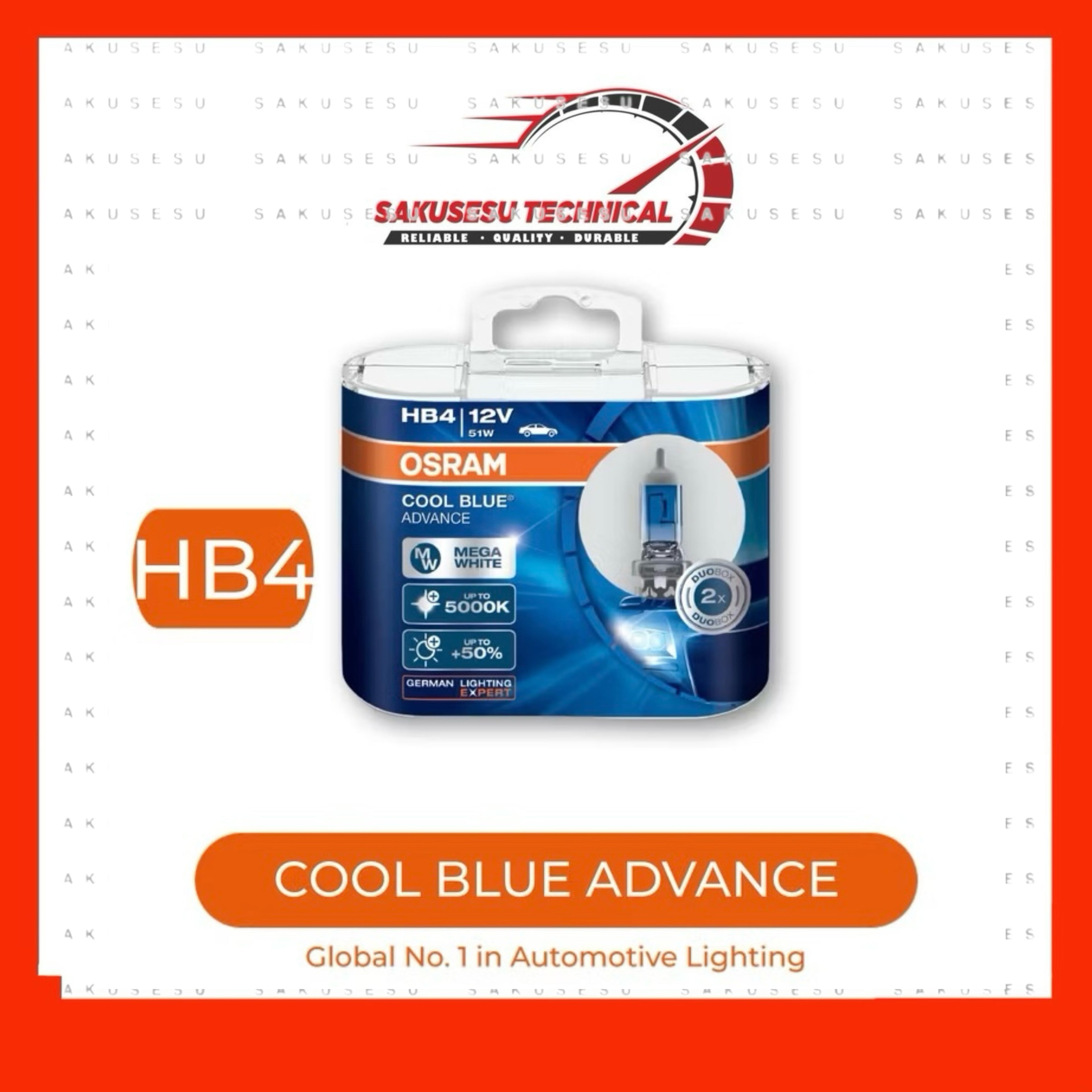 Osram Cool Blue Advance Headlight Bulb - 5000K - Mega White