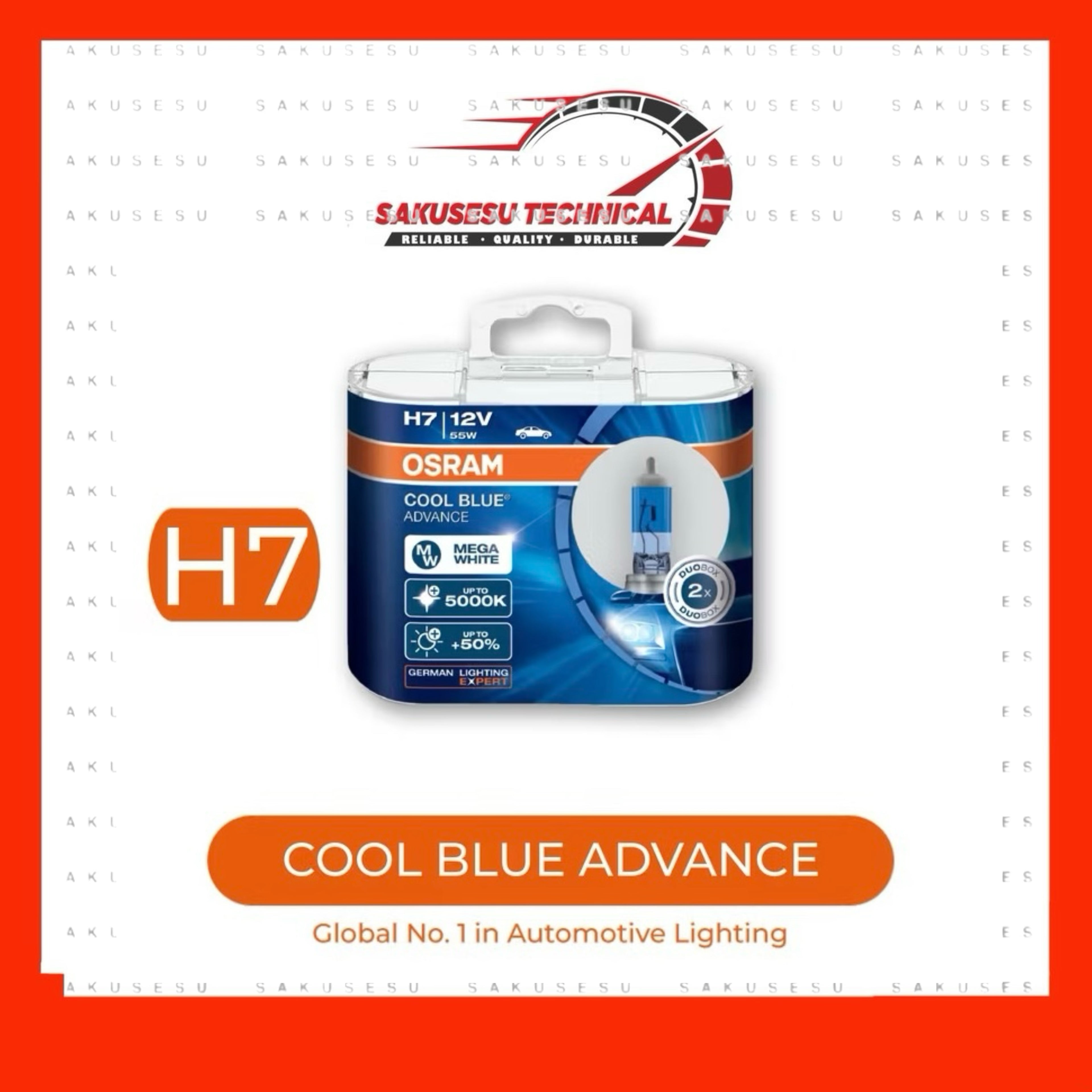 Osram Cool Blue Advance Headlight Bulb - 5000K - Mega White