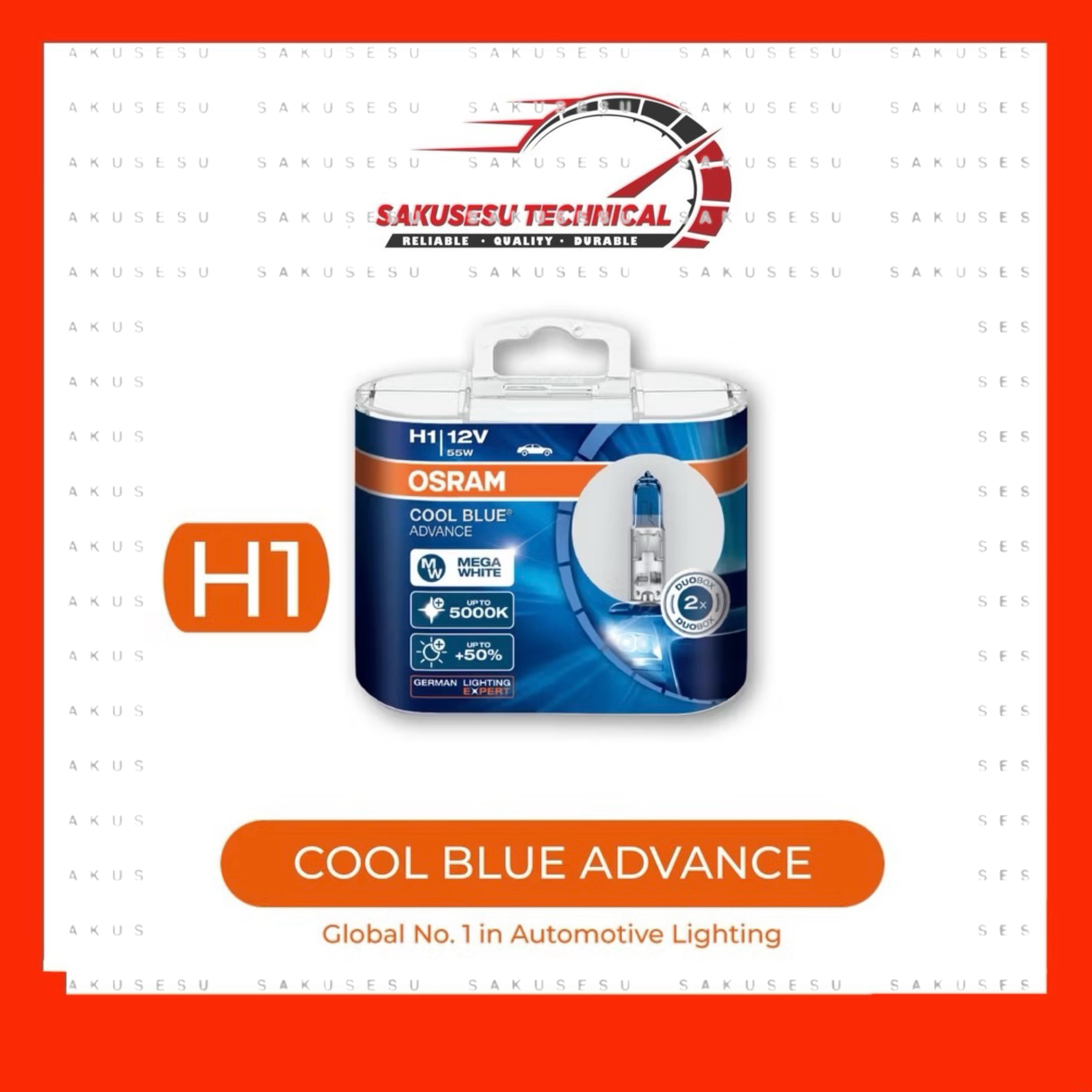 Osram Cool Blue Advance Headlight Bulb - 5000K - Mega White