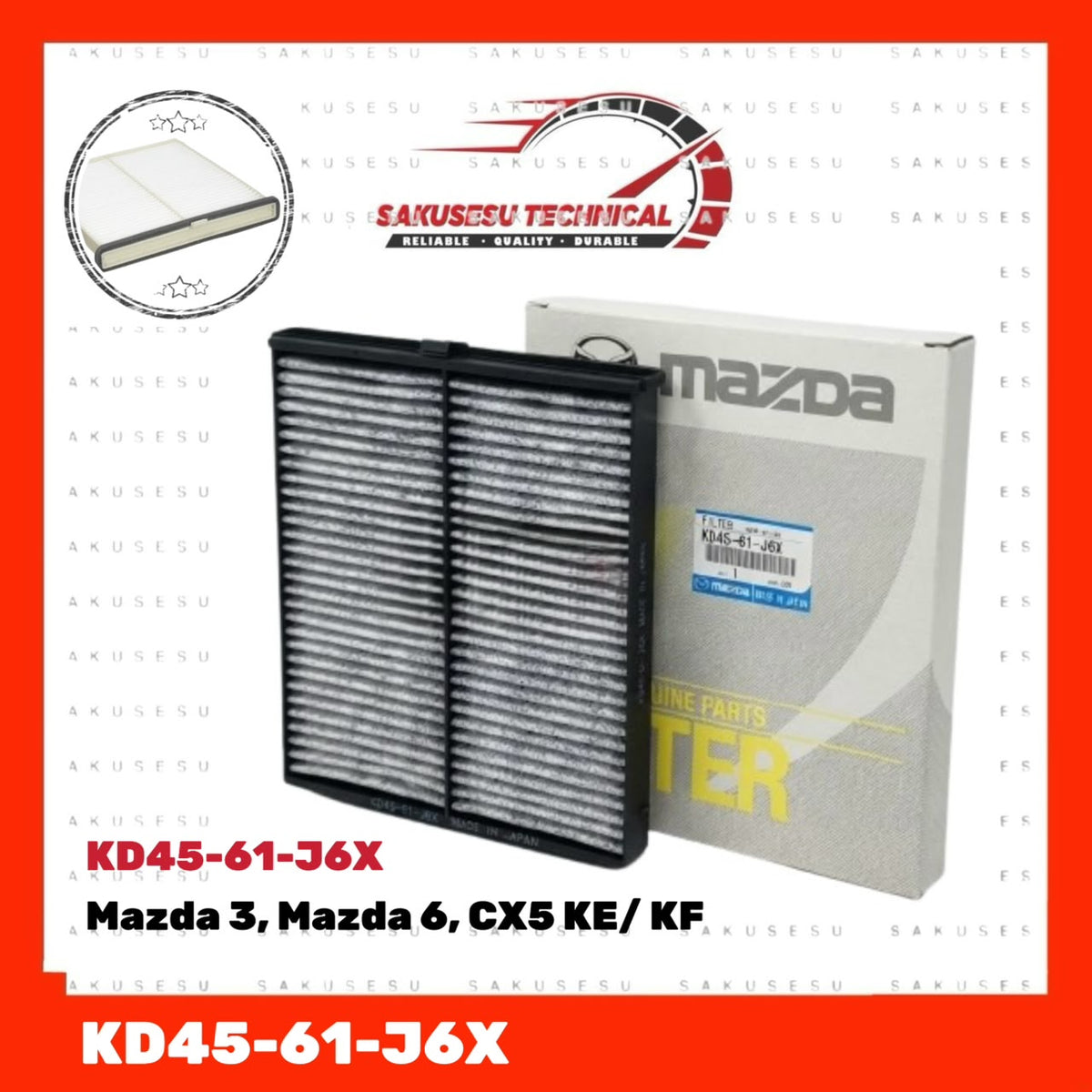 KD45-61-J6X Mazda Air-Cond Cabin Filter For Mazda 3, Mazda 6, CX5 KE/ KF